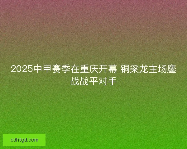 2025中甲赛季在重庆开幕 铜梁龙主场鏖战战平对手